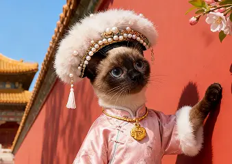 国风清宫旗袍动物